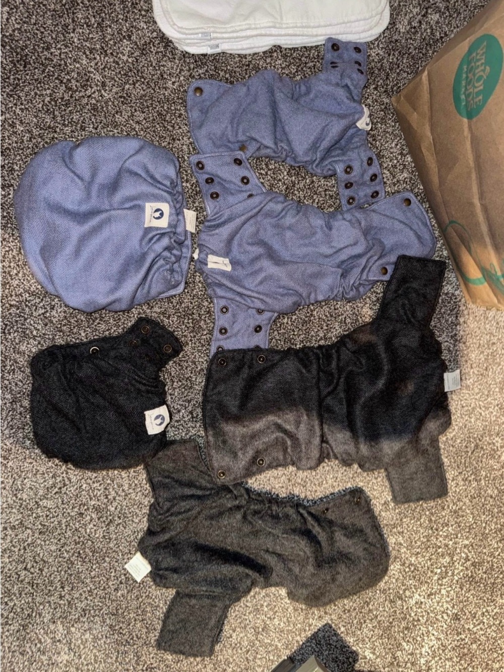 Adjustable Reusable Diaper Covers in Blue and Black